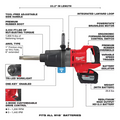 Milwaukee M18 FUEL 1" D-Handle Extended Anvil High Torque Impact Wrench with ONE-KEY (Model 2869-22HD)